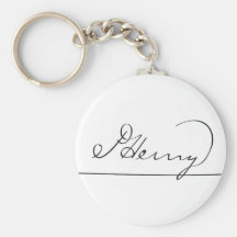 A assinatura americana de Patrick Henry do fundado Chaveiro