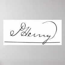 A assinatura americana de Patrick Henry do fundado Poster