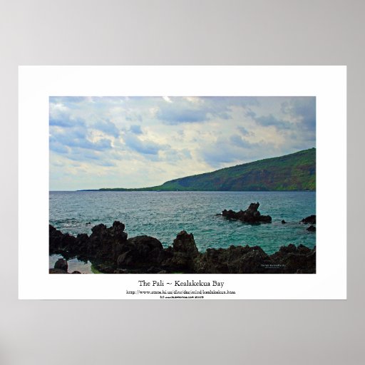 A baía de Kealakekua do ~ de Pali Poster