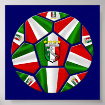 A bola de futebol italiana moderna almofada esport posteres