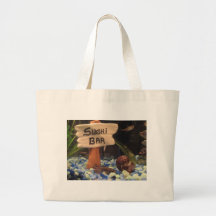 A bolsa de praia do bar de sushi