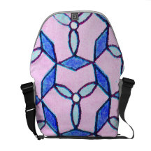 A bolsa mensageiro cor-de-rosa da arte abstracta d