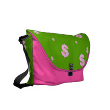 A bolsa mensageiro cor-de-rosa e verde do rickshaw