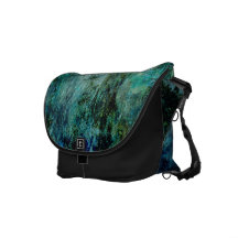A bolsa mensageiro do rickshaw do preto do verde a