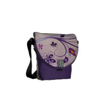 A bolsa mensageiro do teste padrão de flores do pr