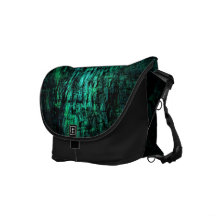 A bolsa mensageiro preta verde do rickshaw do Grun