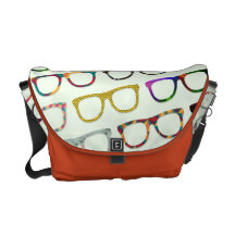 A bolsa mensageiro retro do teste padrão dos vidro