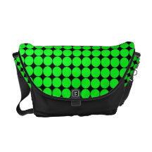 A bolsa mensageiro verde do rickshaw das bolinhas