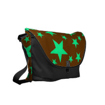 A bolsa mensageiro verde do rickshaw das estrelas 