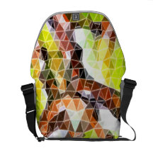 A bolsa mensageiro verde do rickshaw do mosaico de