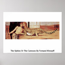 A esfinge ou as carícias por Fernand Khnopff Pôsteres