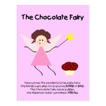A fada do chocolate cartoes postais