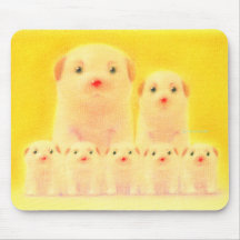 A família de cão de Kawaii Mousepad