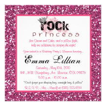 a festa de aniversário da princesa do punk rock do convite personalizado