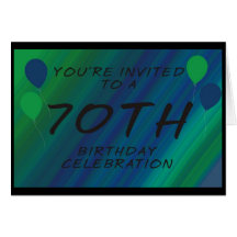 a festa de aniversário do 70 convida o cartão