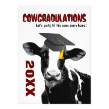 A festa de formatura convida - a vaca engraçada no convites personalizados