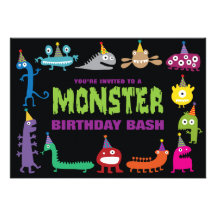 A festança do aniversário do monstro convida convite personalizados