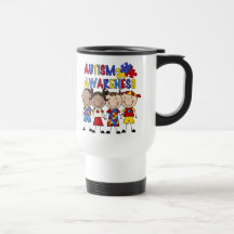 A figura da vara caçoa a consciência do autismo caneca