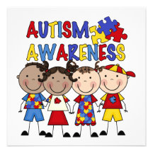 A figura da vara caçoa a consciência do autismo convites personalizados