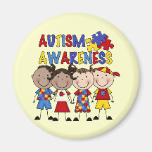 A figura da vara caçoa a consciência do autismo imãs