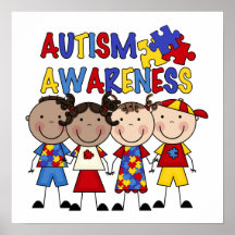 A figura da vara caçoa a consciência do autismo posteres