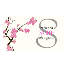 A flor de cerejeira Sakura floresce o branco cor-d Cartao De Visita