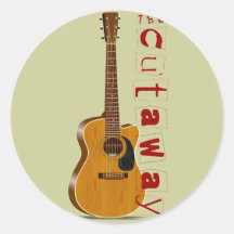 A guitarra acústica cortante adesivo redondo