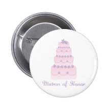 A matrona do bolo de casamento do botão da honra boton