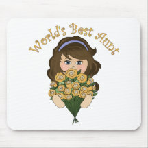A melhor tia Amarelo Flor do mundo Mousepad