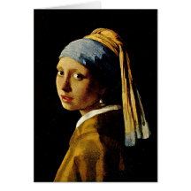 A menina com um turbante/menina com o brinco da pé cartão