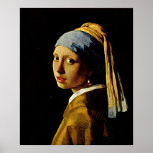 A menina com um turbante/menina com o brinco da pé poster