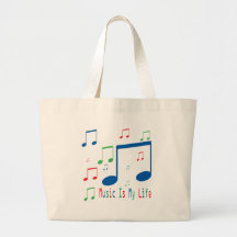 A música é meu saco da vida bolsa para compra