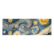 A noite estrelado Van Gogh repinta o cartão do mar Cartoes De Visita