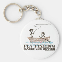 A pesca com mosca faz a vida melhor chaveiro