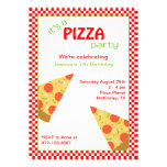A pizza corta convites de festas