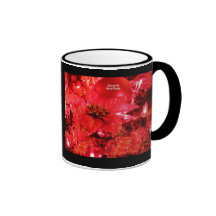 A poinsétia tempera a caneca dos cumprimentos