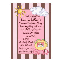 A princesa, aniversário, rosa, marrom, bonito, con convites personalizados