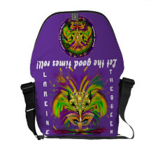 A rainha do carnaval vê por favor notas bolsas mensageiro