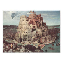 A torre de Babel - Pieter Bruegel a pessoa idosa Impressão Fotográfica