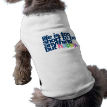 A vida é demasiado curta estar qualquer coisa mas  roupas para cães