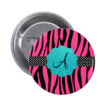 A zebra cor-de-rosa listra o monograma pins