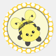 Abelha de Cutie Adesivos Em Formato Redondos