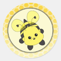 Abelha de Cutie Adesivos Em Formato Redondos