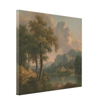 Abraham Pether - paisagem montanhosa arborizada Impressão De Canvas Envolvidas