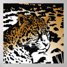 Abstrato do poster da parede do impressão do leopa
