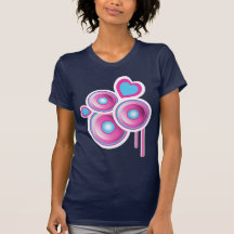 Abstrato Funky dos auto-falante & dos corações Tshirt