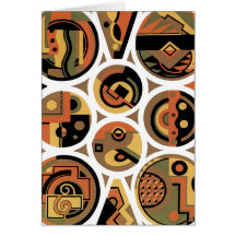 Abstrato geométrico do círculo do art deco customi cartões