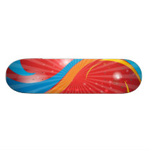 abstrato moderno azul vermelho da forma skate