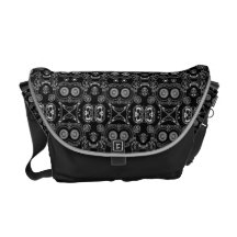Abstrato para trás e teste padrão branco bolsa mensageiro
