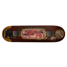 Abstrato - pintura - nebulosa da framboesa skate personalizado